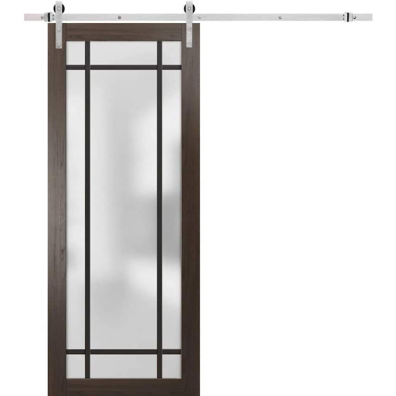 Sturdy Barn Door 30 x 80 Planum 2112 Chocolate Ash 6.6FT - Grey - 36" x 80"