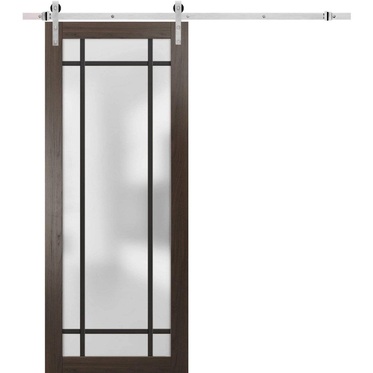 SartoDoors Planum 2112 | Bedroom Door Barn Door | Solid Wood | Hardware Set | 30x80, Chocolate Ash Bathroom Door Pantry Door