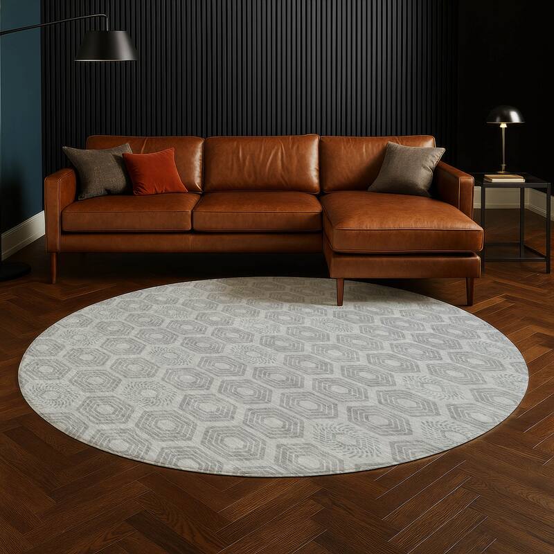 Machine Washable Indoor/ Outdoor Modern Hugoton Chantille Rug