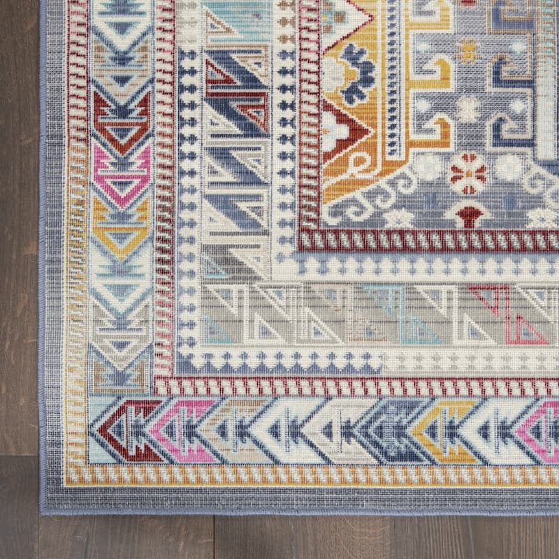 HomeRootsFloral Bohemian Rectangle Area Rug - 118' X '94' X '0.5