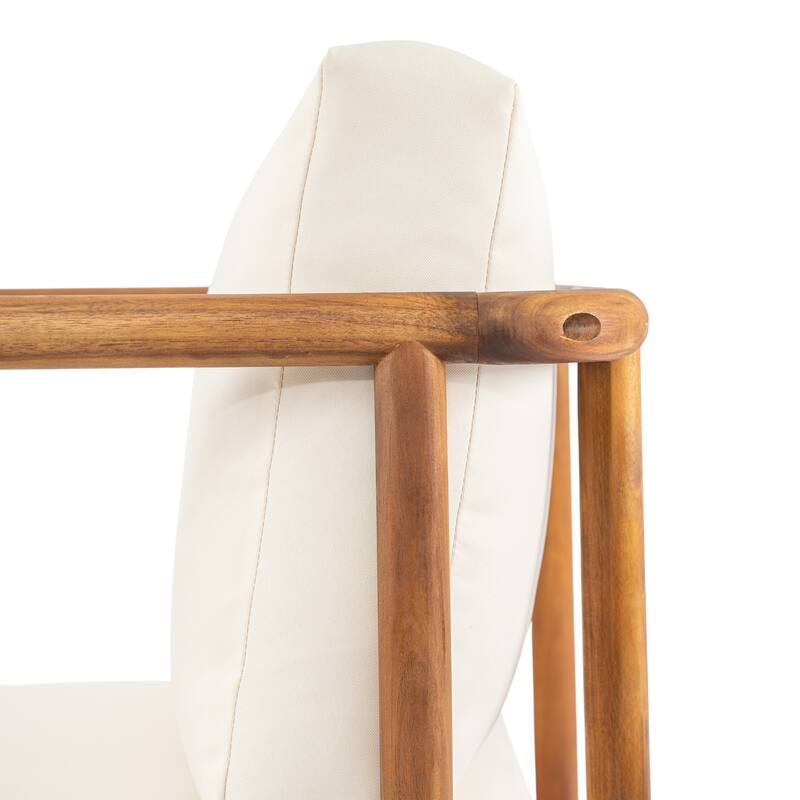 Christopher Knight Home Canape Modern Outdoor Acacia Wood Club Chair with Water-Resistant Cushions