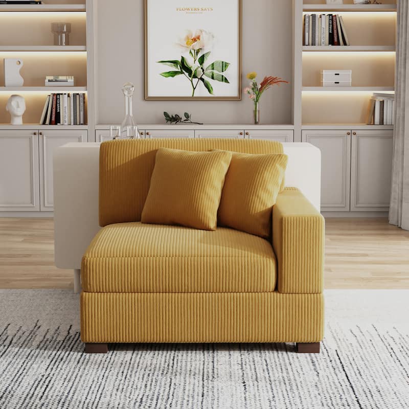 Corduroy Armchair Sofa Corner Chairs With Pillows