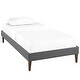 preview thumbnail 1 of 7, Tessie Twin Bed Frame with Squared Tapered Legs Grey