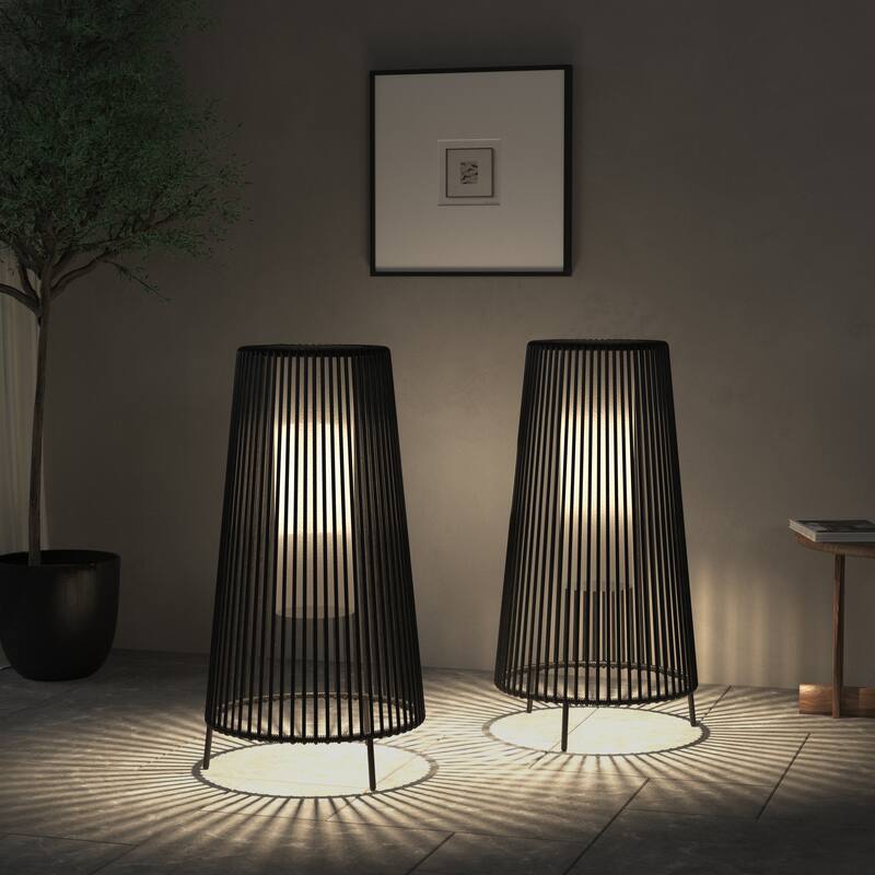 2 Pack Patio Floor Lamp Waterproof Solar Light