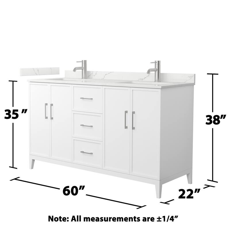 Wyndham Collection WCH717160D-QTZ-UNSMXX Elan 60" Free Standing Double