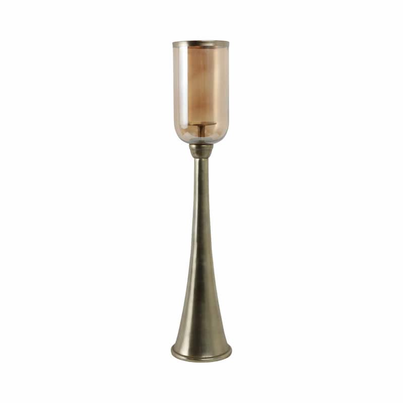Modern Metal and Glass Floor Candle Stand for Pillar Candles