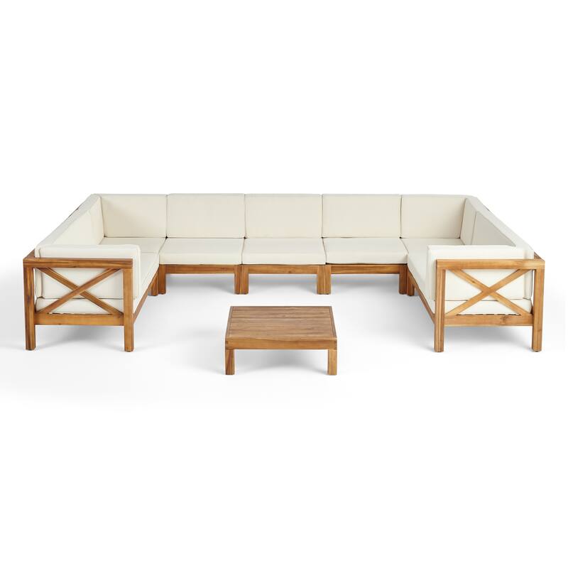 Brava Acacia Wood Sectional Sofa Set by Christopher Knight Home