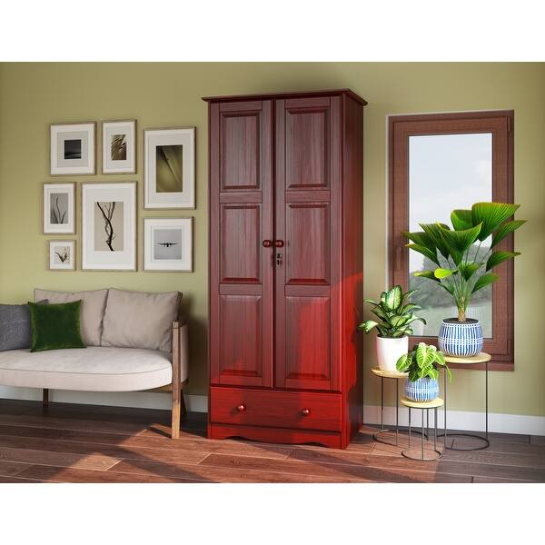slide 1 of 12, Copper Grove Caddo Flexible 100-percent Solid Wood Wardrobe