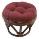 preview thumbnail 22 of 20, 18-inch Round Twill Footstool/Ottoman Cushion (Cushion Only) - 18 x 18 Burgundy
