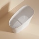 preview thumbnail 6 of 4, Cascade Ii 48" Single Slipper Japanese Soaking Freestanding Bathtub In Matte White, Stool Included