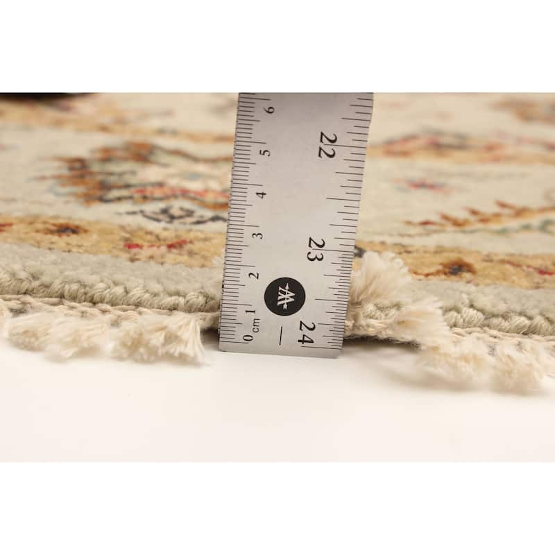 ECARPETGALLERY Hand-knotted Jamshidpour Light Green Wool Rug - 4'0 x 4'0