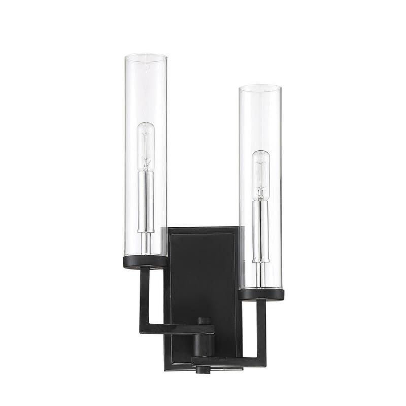 Savoy House Folsom 2 Light 17" Tall Wall Sconce with Glass Shades