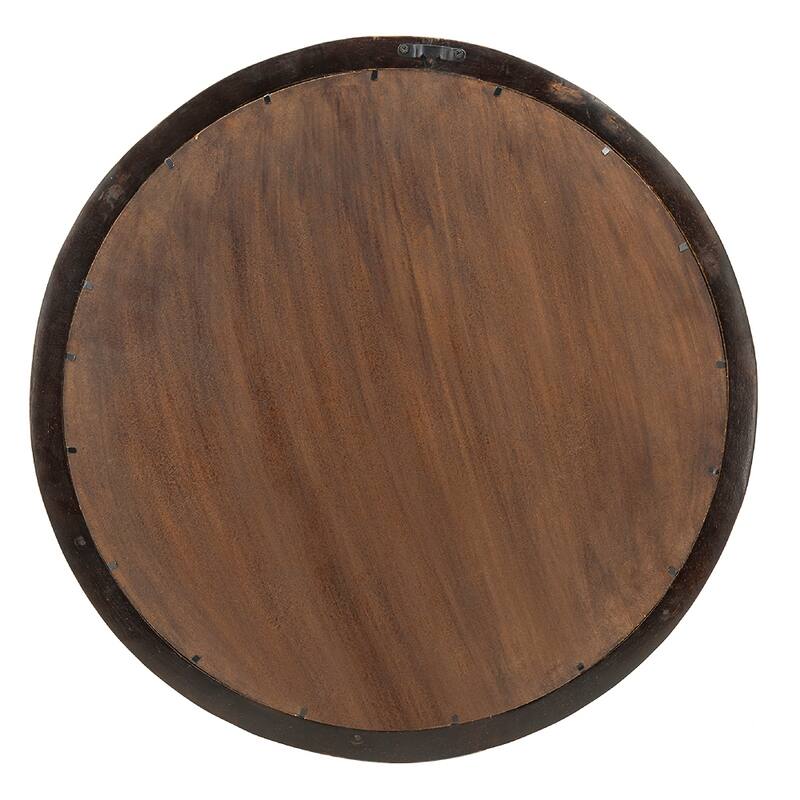 1.5" Transitional Decor Style Mango Wood Wall Mirror Wall Decor
