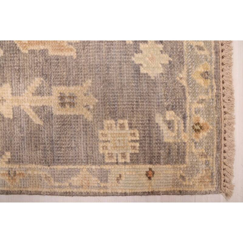 ECARPETGALLERY Hand-knotted Kavya Oushak Dark Grey Wool Rug - 7'11 x 9'10