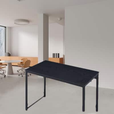 Rustic Industrial Writing Desk with Metal Base and V-Shaped Accent, 35" Work Desk for Office or Bedroom