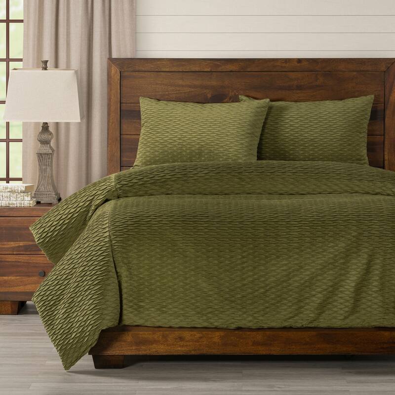 Smithsonian Fluctuate Duvet Set - Fluctuate Olive - King - 3 Piece