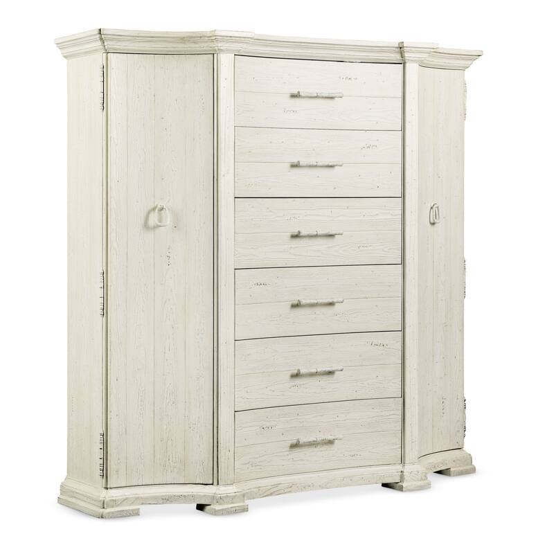 Hooker Furniture 5961-90011-ARMOIRE Traditions 64" Wide 6 Drawer Wood - Creamy Magnolia
