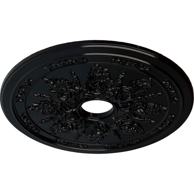 23 5/8"OD x 4"ID x 1 1/2"P Rose and Ribbon Ceiling Medallion