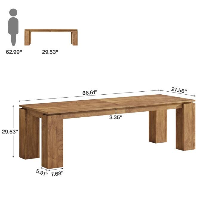 86-Inch Industrial Conference Table, Extra Long Office Meeting Table