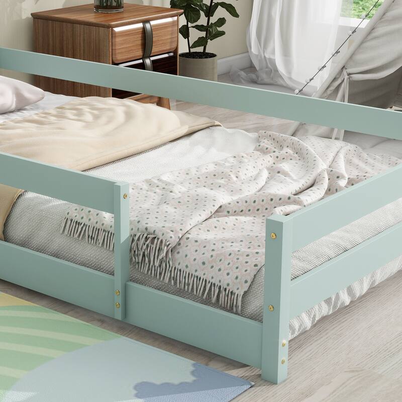 House-Shaped Headboard Floor Bed Platform Bed Kids Bed,Twin Size