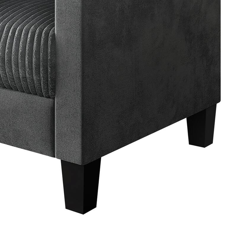 CraftPorch Corduroy Mid-Century Modern Velvet Upholstered Arm Chair
