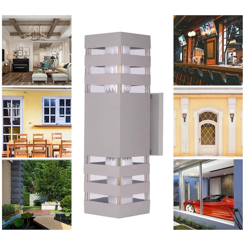 Modern Outdoor Wall Lighting Cylinder/Square Armed Sconces(4 Pack)