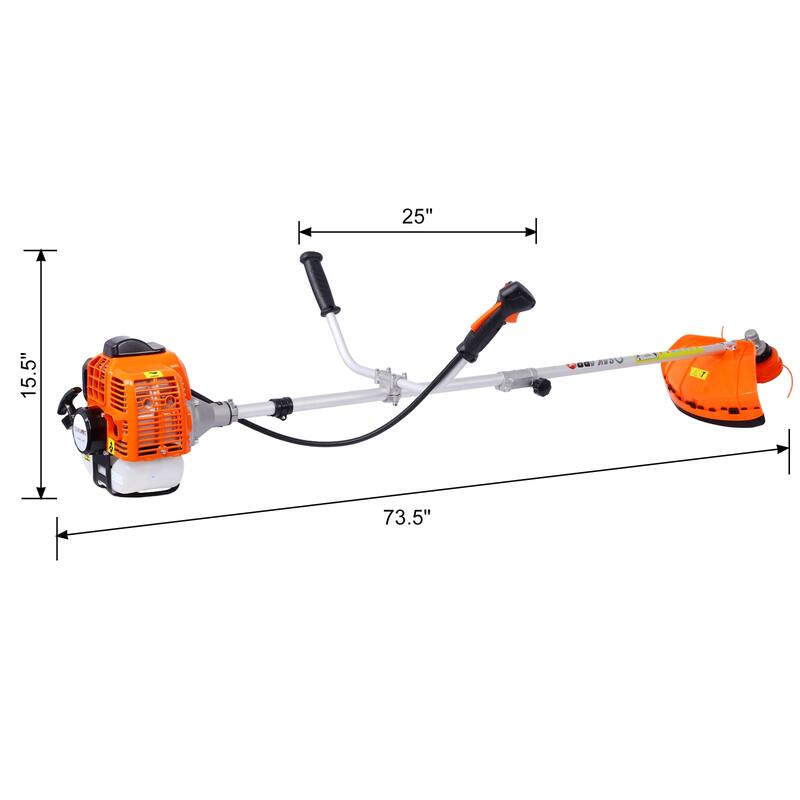 52cc Weed Eater Wacker Gas Powered, 2 in 1 String Trimme with 10" Brush Cutter,Rubber Handle & Shoulder Strap Included