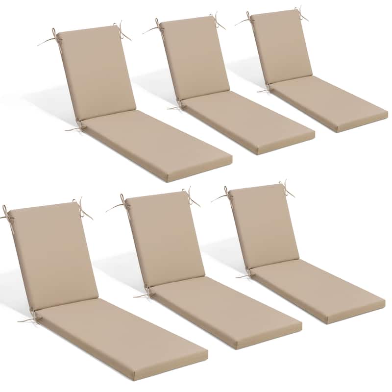 Outdoor Patio Chaise Lounge Chair Cushion - 6PCS - Beige - 71.65 inches long