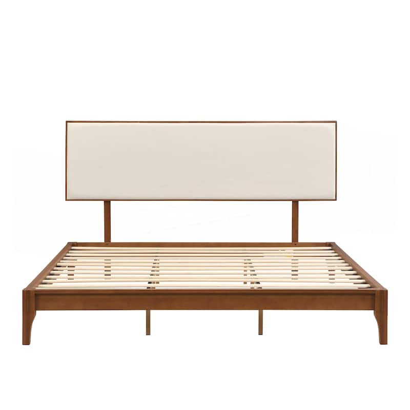 King Size Solid Dry Bamboo Wood 12 Inch Platform Bed