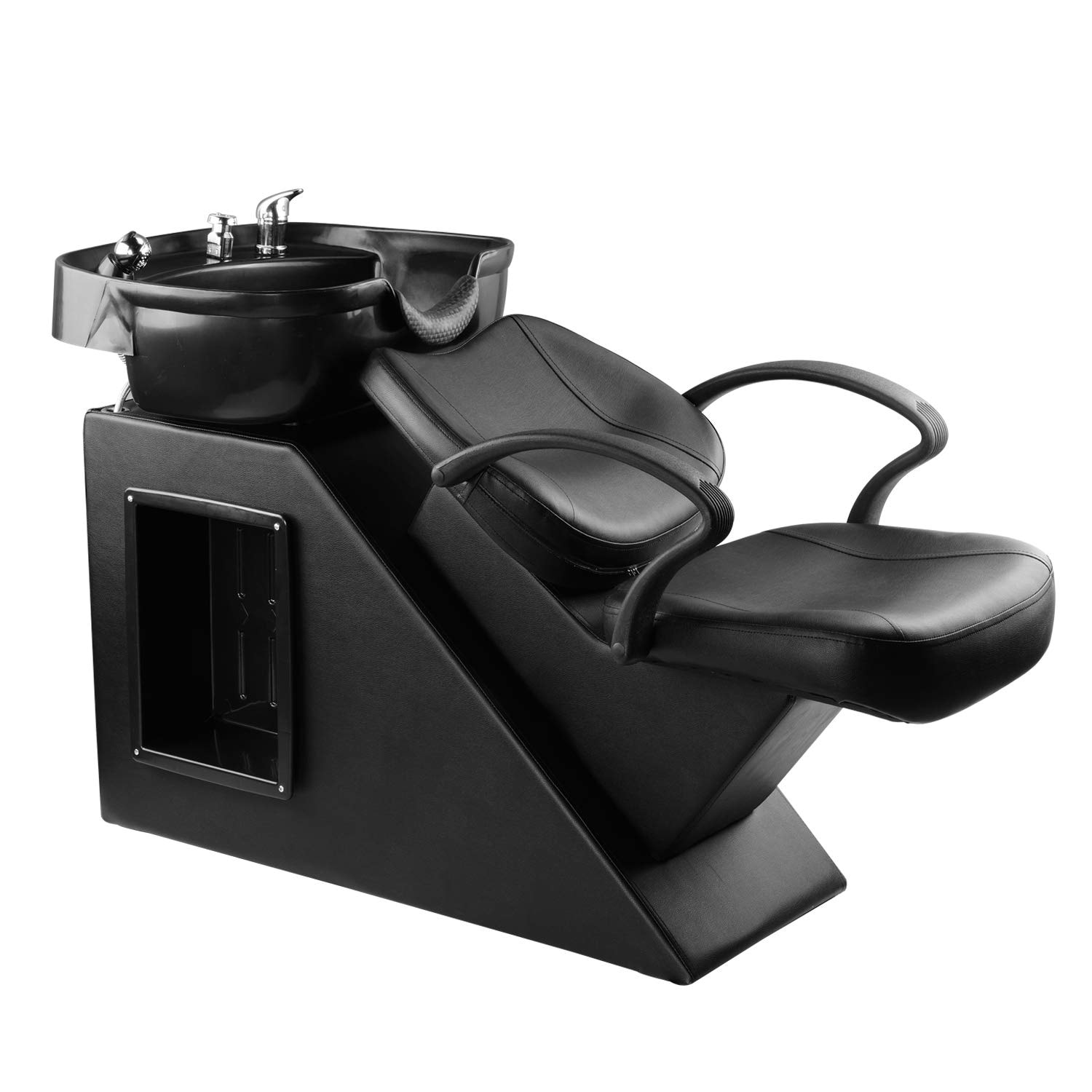 Shampoo Barber Backwash Chair, ABS Plastic Shampoo Bowl Sink Chair for Spa Beauty Salon