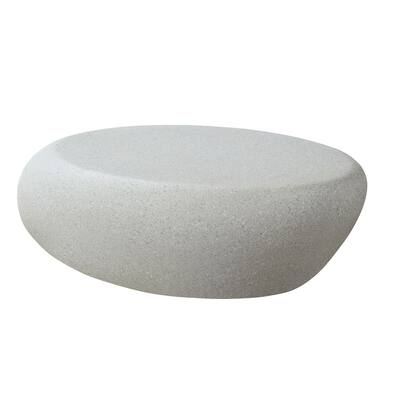 43.31''Fiberglass Elliptical Coffee Table for Living Room Vintage Table, Irregular Center Table,No Need Assembly