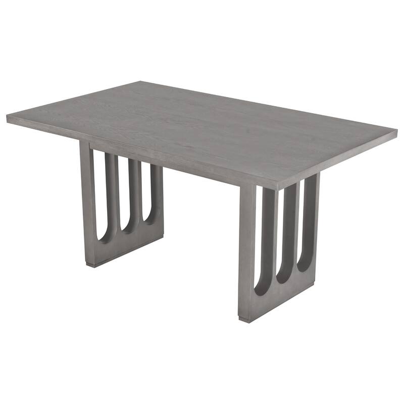 Wood Dining Table Set for 6, 1 Dining Table & 6 Upholstered Chairs