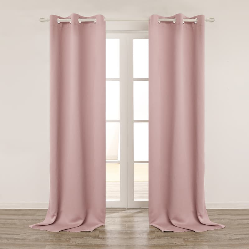 Deconovo 108 120 Length Grommet Curtain (1 Panel) - W42"x L108" - Coral Pink
