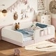 preview thumbnail 71 of 124, Twin/Full/Queen Teddy Fleece Floor Bed with Upholstered Safety Rails and Pocket