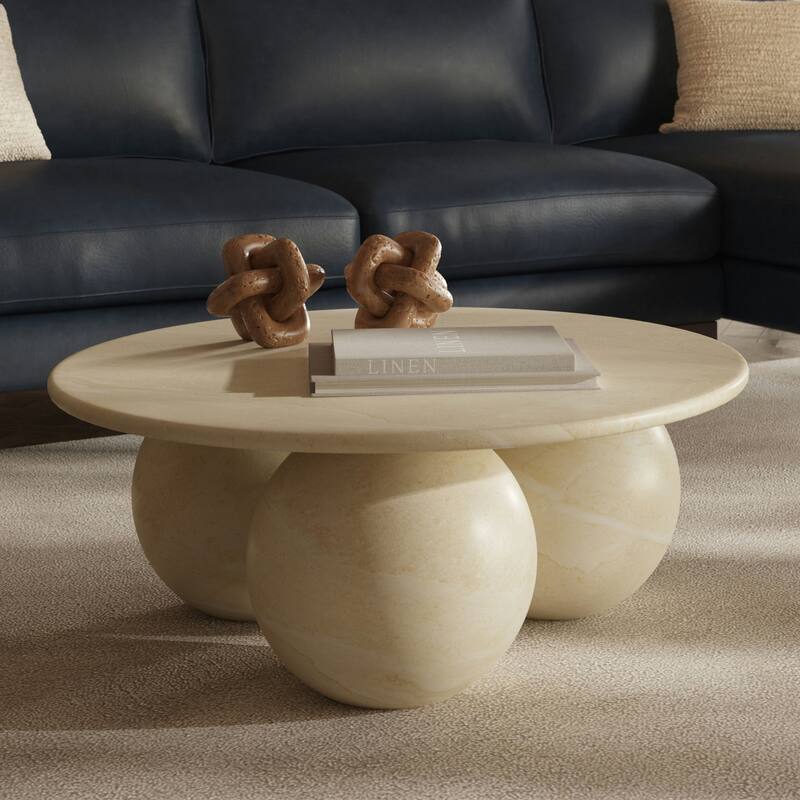 Poly & Bark Concrete Marmo Coffee Table with Marble Finish