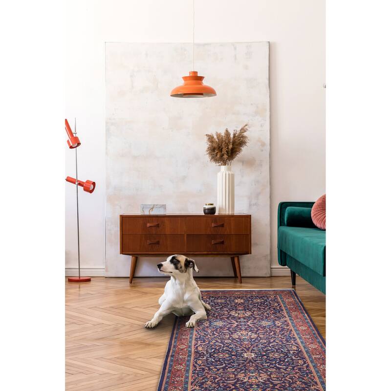 ECARPETGALLERY Hand-knotted Andelz Dark Navy Wool Rug - 5'1 x 10'11