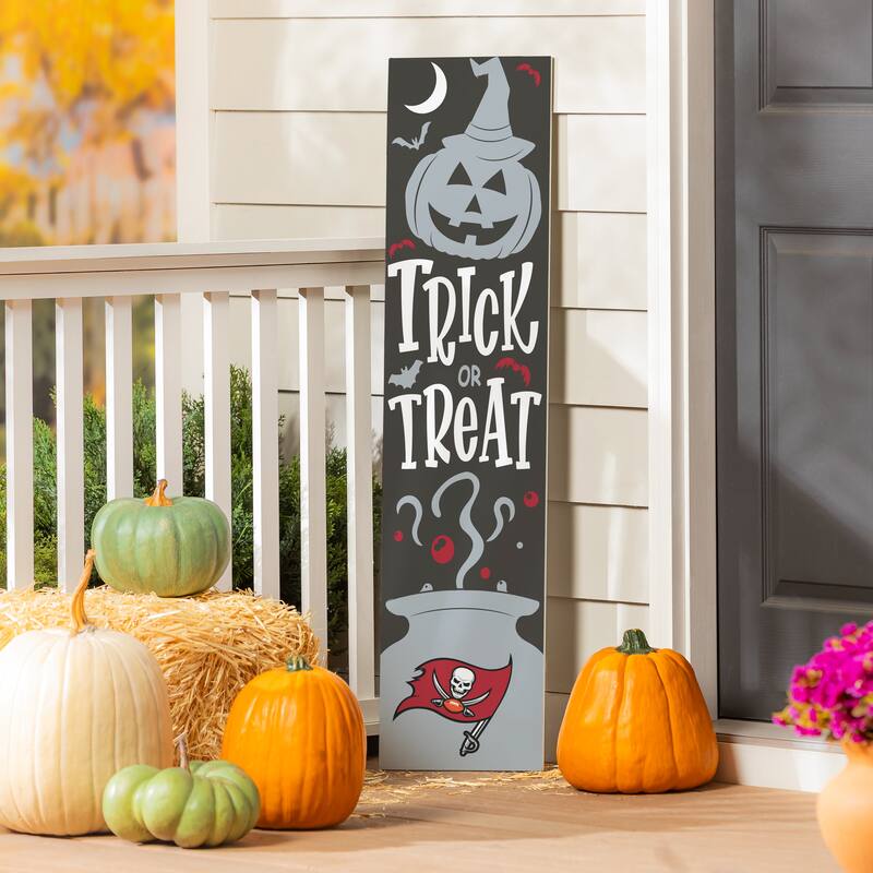 47" Double Sided Seasonal Porch Leaner, Tampa Bay Buccaneers - 47" x 11.25" - Halloween