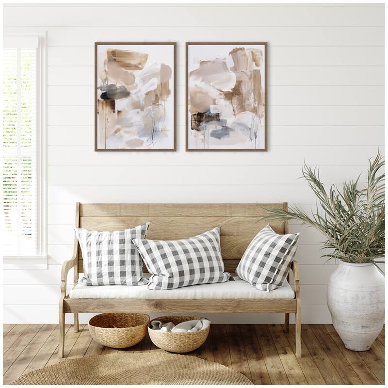 Kate and Laurel Earth Form No. 1 & No. 2 2 Piece Framed Canvas Wall Art Set by Amy Lighthall