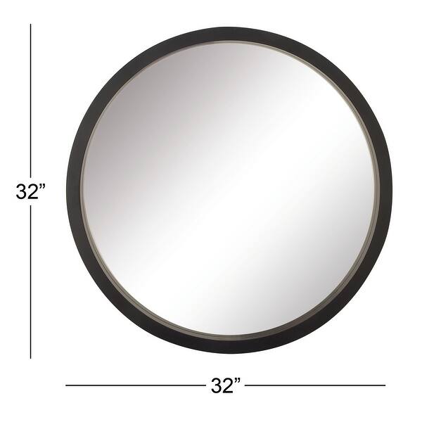 Black Wooden Wall Mirror 32 x 32 Bed Bath & Beyond 21409556