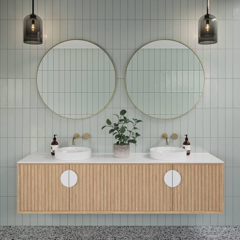 Glass Warehouse SF-R-32 Leia 32" Diameter Contemporary Circular Framed - Satin Brass