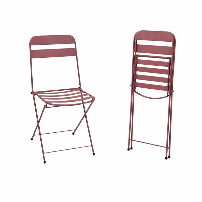 28-in H 3-Piece Metal Folding Bistro Set , Red