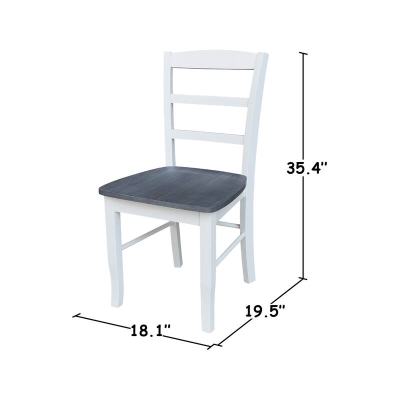 42" Dual Drop Leaf Pedestal Dining Table with Madrid Ladderback Chairs - Dining Set