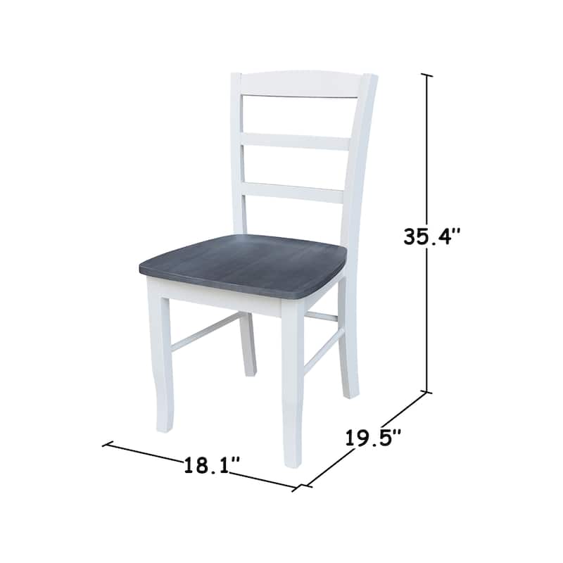 International Concepts Solid Wood Madrid Ladderback Chairs, Set of 2