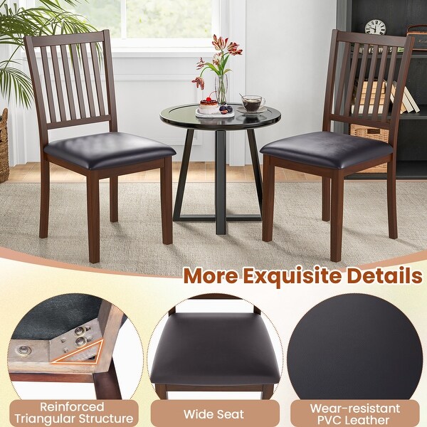 Set of 2 Upholstered Modern Dining Chair with Slanted High
