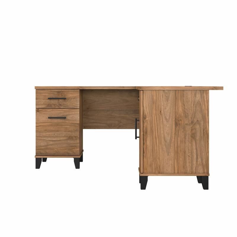 Bush Furniture Somerset 60W L Shaped Desk with Drawers and Storage