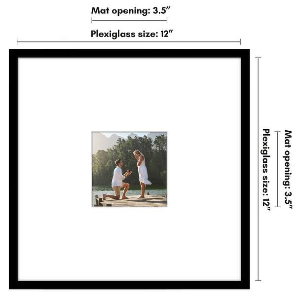 dimension image slide 1 of 7, Americanflat Picture Frame with Oversized Mat - Plexiglass Cover