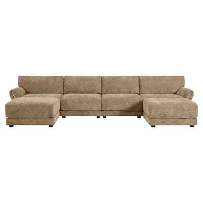 Oversized Modular Sectional Sofa with 2 Ottomans,USB and Type-C Ports