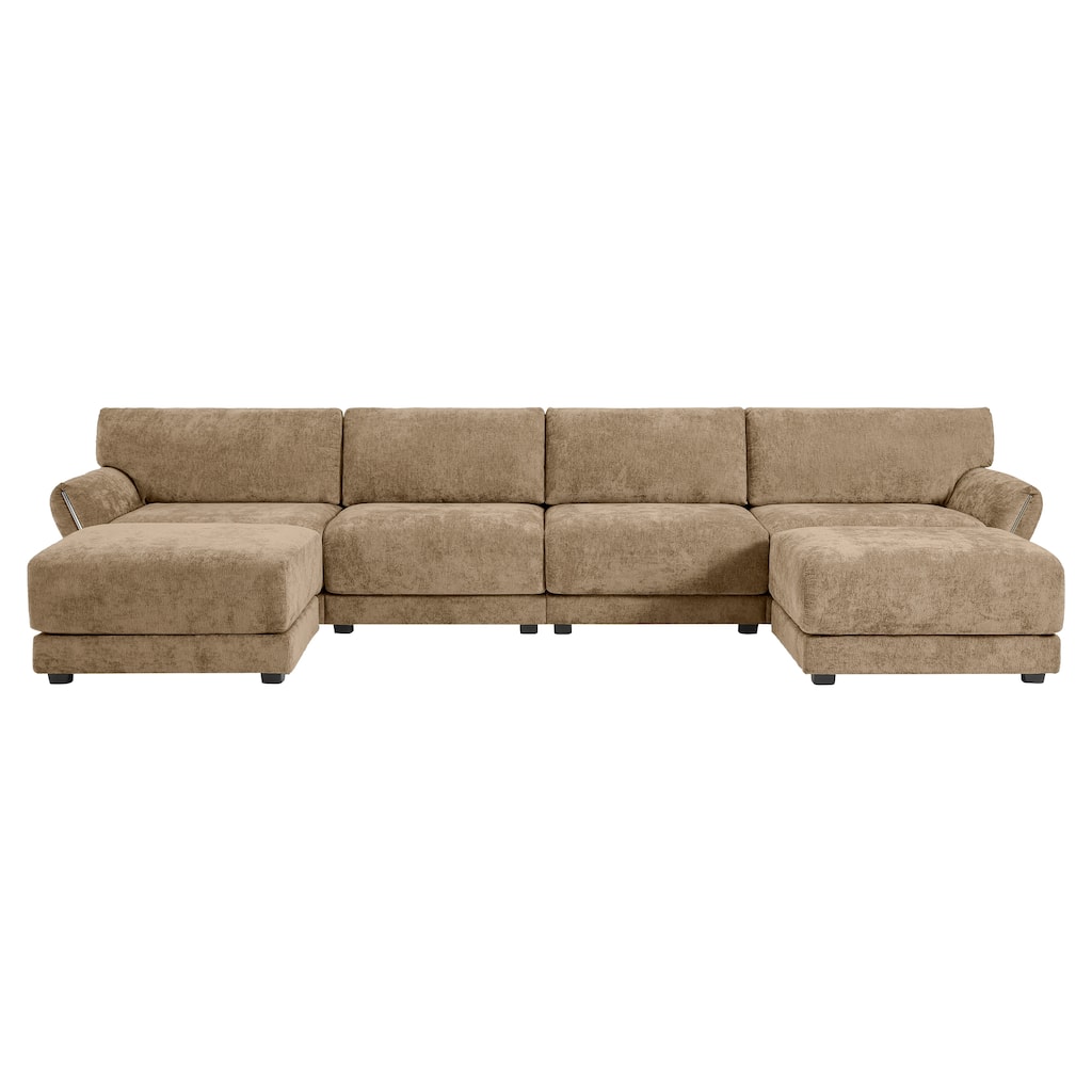 Oversized Modular Sectional Sofa with 2 Ottomans,USB and Type-C Ports
