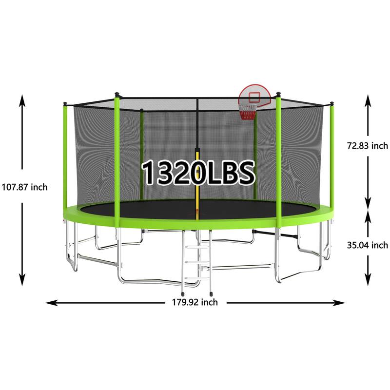 Trampoline For Kids And Adult,Safety Net Enclosure - Green