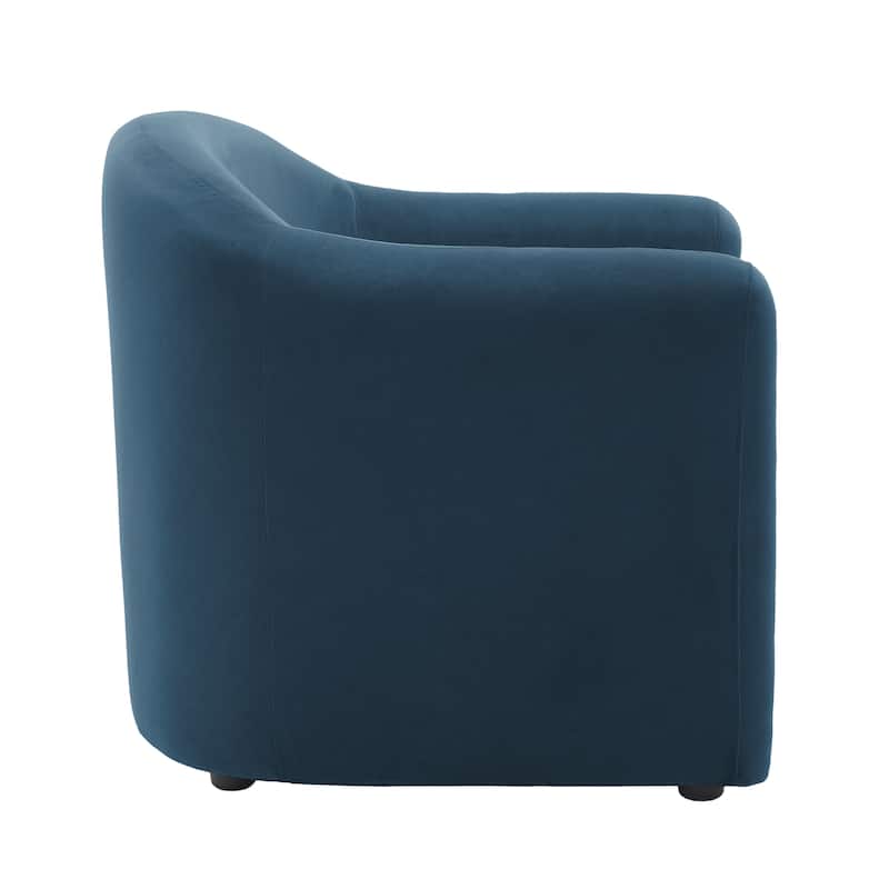 32.3" Wide Upholstered Barrel Boucle Velvet Accent Chair